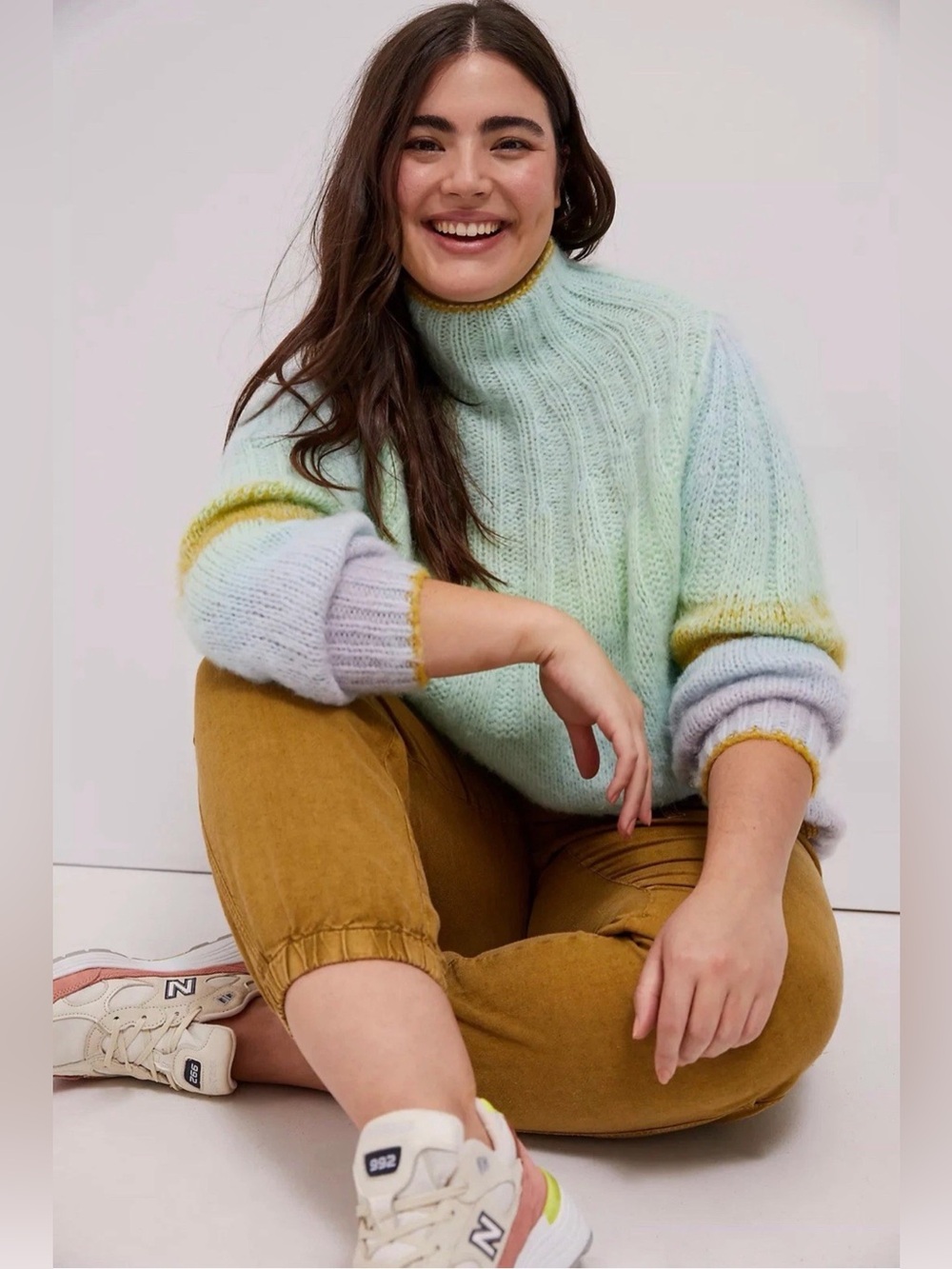 By ANTHROPOLOGIE Perry Ombré Tunic Alpaca Blend Oversized Sweater - Small